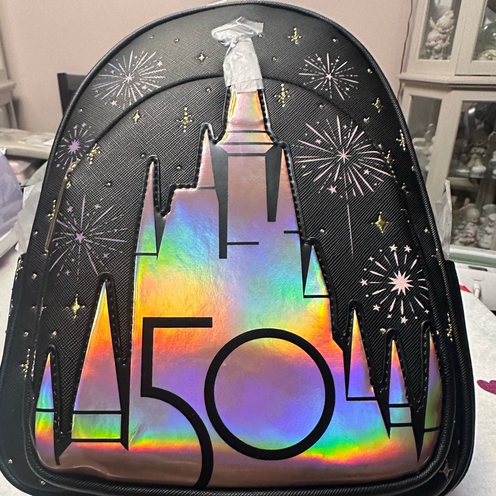NEW WDW 50th Anniversary Grand Finale Castle Loungefly Mini Backpack Disney